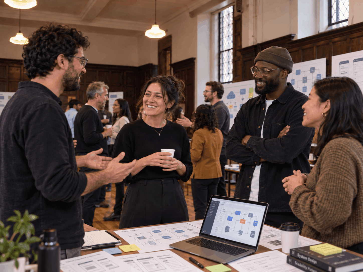 DevDinos team discussing software systems at a workshop